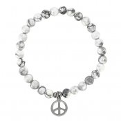 Peace armband marmor